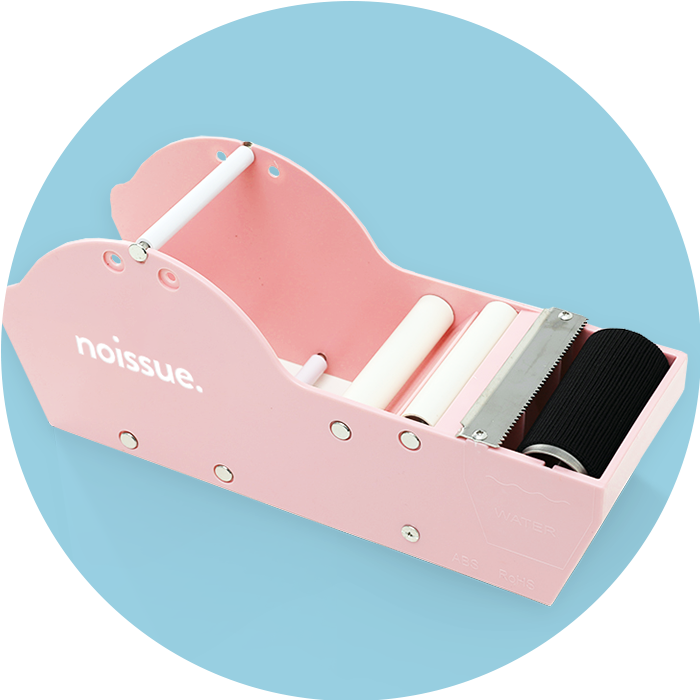 Water Activated noissue Packaging Tape Dispenser, Pink Logo